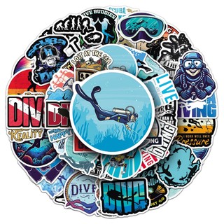 Bộ 50 Lặn Thể Thao Graffiti Dán DIY Ván Trượt Xe Máy Mũ Bảo Hiểm Vali Chống Thấm Nước Decal