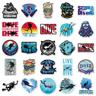 Bộ 50 Lặn Thể Thao Graffiti Dán DIY Ván Trượt Xe Máy Mũ Bảo Hiểm Vali Chống Thấm Nước Decal