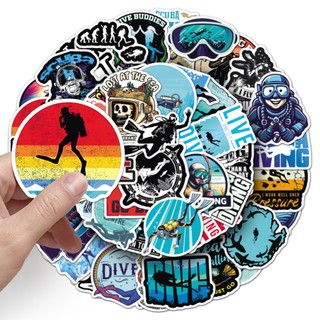 Bộ 50 Lặn Thể Thao Graffiti Dán DIY Ván Trượt Xe Máy Mũ Bảo Hiểm Vali Chống Thấm Nước Decal