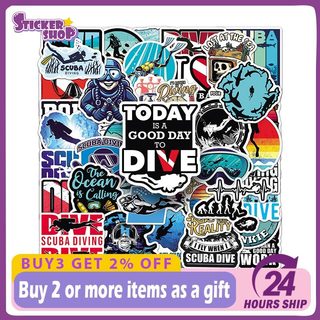 Bộ 50 Lặn Thể Thao Graffiti Dán DIY Ván Trượt Xe Máy Mũ Bảo Hiểm Vali Chống Thấm Nước Decal