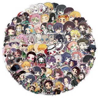 103 Chiếc Chibi Demon Slayer Anime Dán Trang Trí Máy Tính Chống Thấm Nước PET Miếng Dán Đồ Chơi Trẻ Em