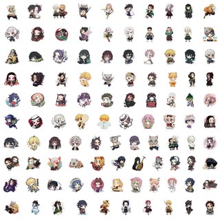 103 Chiếc Chibi Demon Slayer Anime Dán Trang Trí Máy Tính Chống Thấm Nước PET Miếng Dán Đồ Chơi Trẻ Em