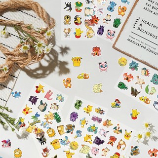 102 Chiếc Hoạt Hình Pokemon Anime Miếng Dán Trang Trí Máy Tính Chống Thấm Nước PET Miếng Dán Đồ Chơi Trẻ Em