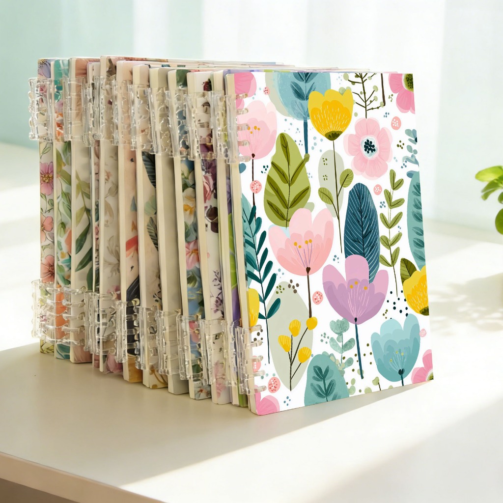 A5 Bìa cứng Máy tính xách tay xoắn ốc Dây kim loại, Nhật ký đơn giản chất lượng cao, Sách ghi chú lá rời, Tạp chí viết cao cấp