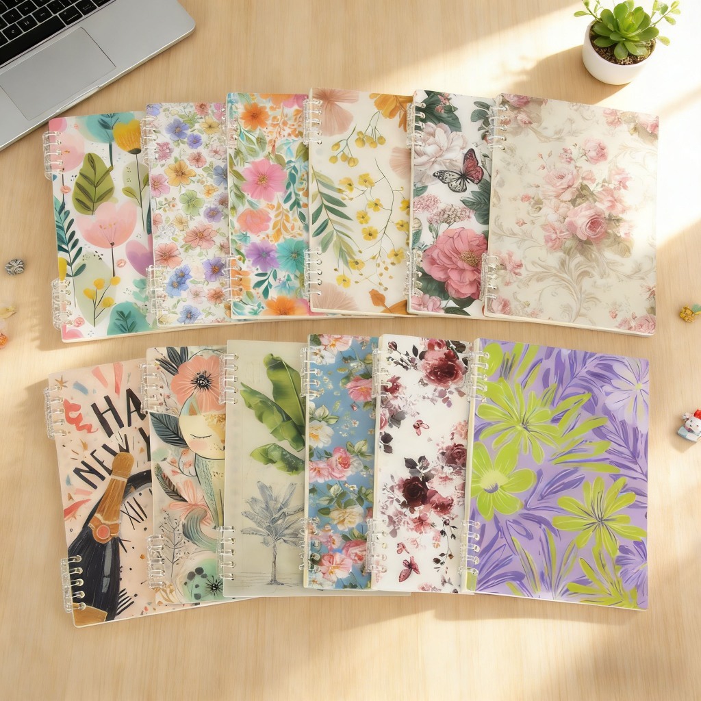 A5 Bìa cứng Máy tính xách tay xoắn ốc Dây kim loại, Nhật ký đơn giản chất lượng cao, Sách ghi chú lá rời, Tạp chí viết cao cấp