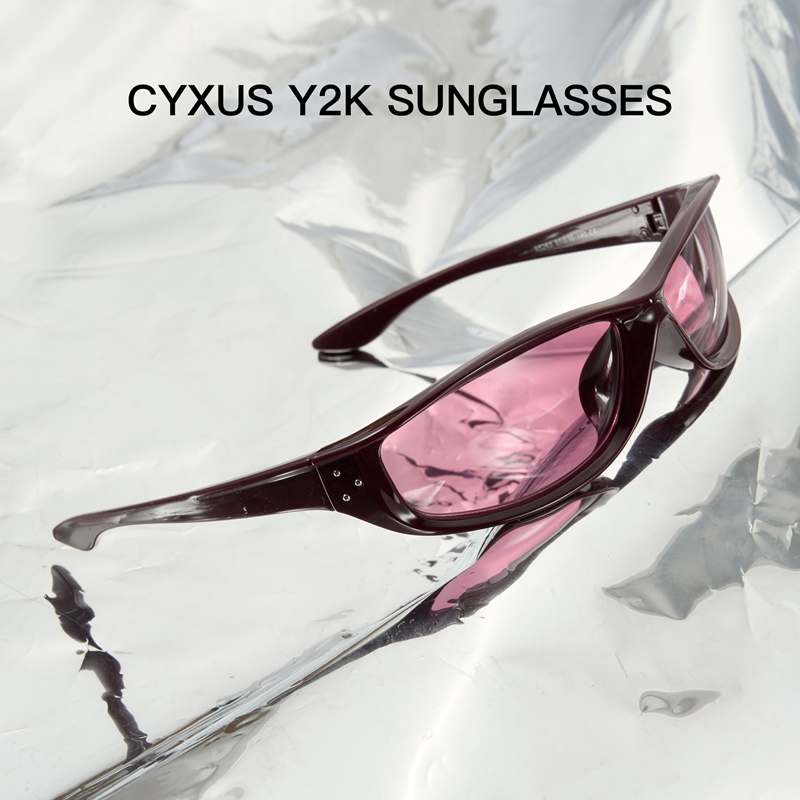 Cyxus Kính râm unisex, thiết kế ôm sát mặt, phong cách Y2K cổ điển, khả năng chống tia UV400 hiệu quả, kính râm thời trang và hợp xu hướng/thích hợp cho du lịch ngoài trời 1186