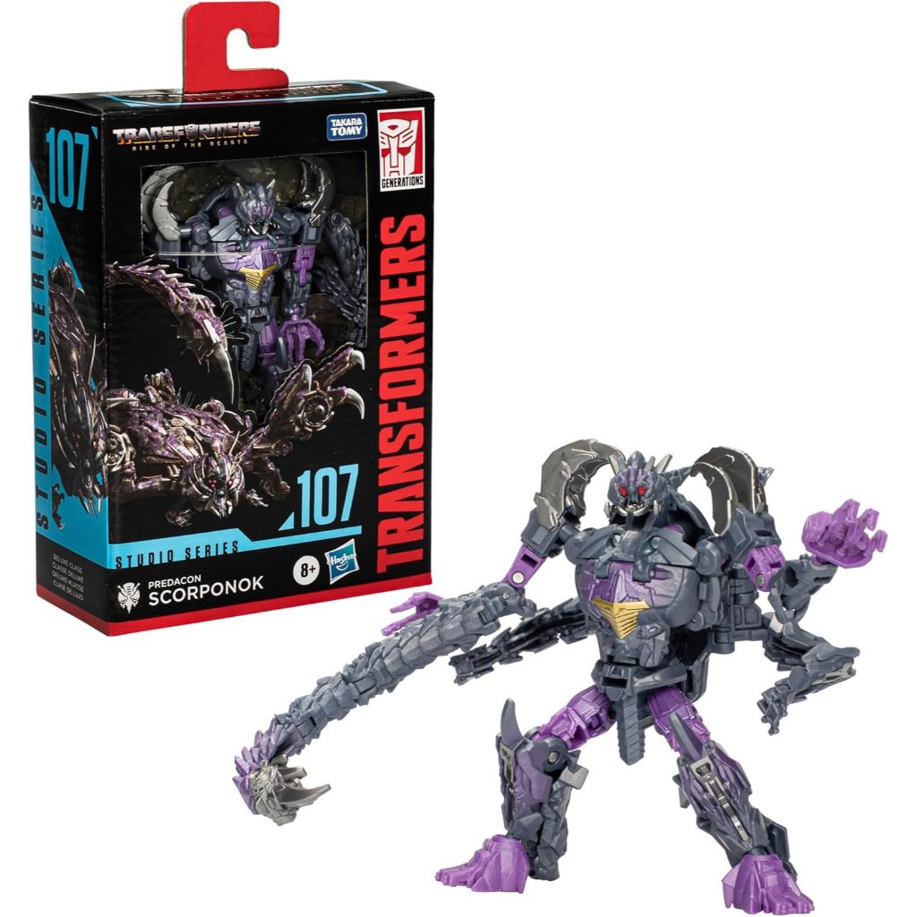Transformers Toys Studio Series Deluxe Rise of The Beasts 107 Predacon Scorpionok, Nhân vật hành động chuyển đổi 4,5 inch F8755
