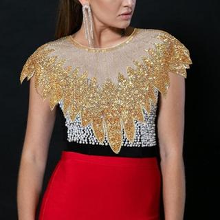 Khăn Choàng Nữ Quấn Thoáng Khí Đẹp Cổ Điển Đính Hạt Sequin Mũi Lấp Lánh Đảng Khăn Cho Buổi Tối Thánger Cô Dâu Gia Đình Đám Cưới