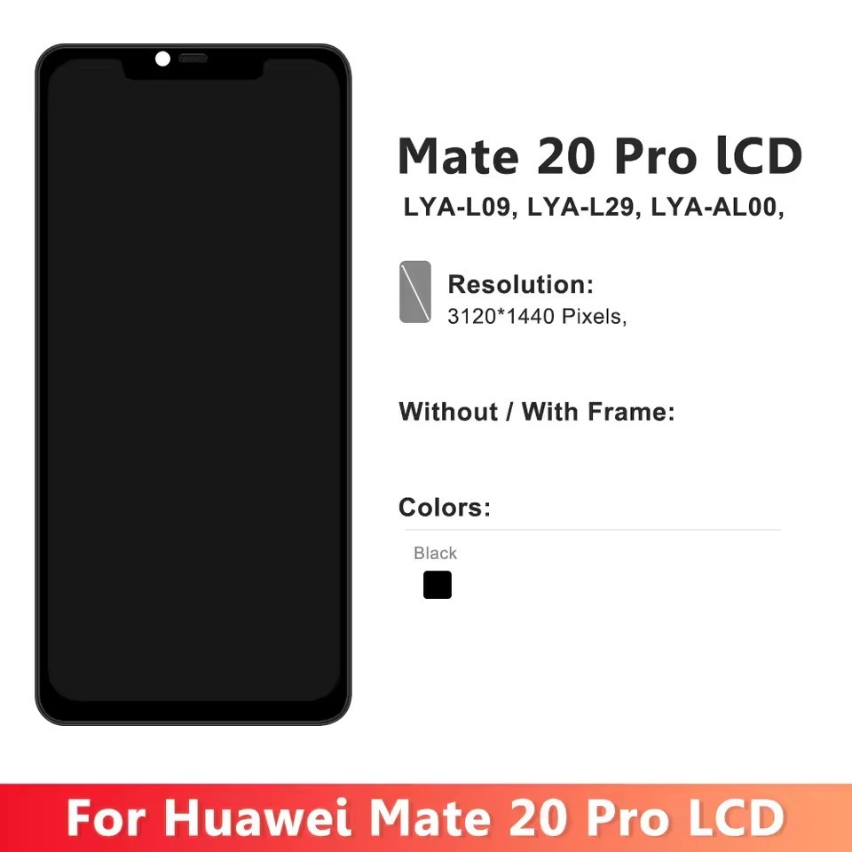TFT Dành Cho HUAWEI Mate 20 Pro LCD LYA-L09 LYA-L29 LYA-AL00 / MATE20RS Màn Hình Hiển Thị Bảng Điều Khiển Cảm Ứng Bộ Số Hóa Màn Hình