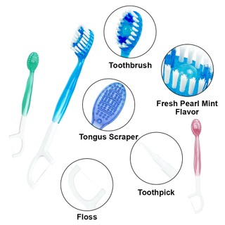 12 Cái / túi Bàn chải đánh răng dùng một lần 5 trong 1 đa chức năng di động với kem đánh răng hương vị bạc hà Bàn chải lưỡi tăm tăm tăm để thở trong lành
