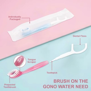 12 Cái / túi Bàn chải đánh răng dùng một lần 5 trong 1 đa chức năng di động với kem đánh răng hương vị bạc hà Bàn chải lưỡi tăm tăm tăm để thở trong lành