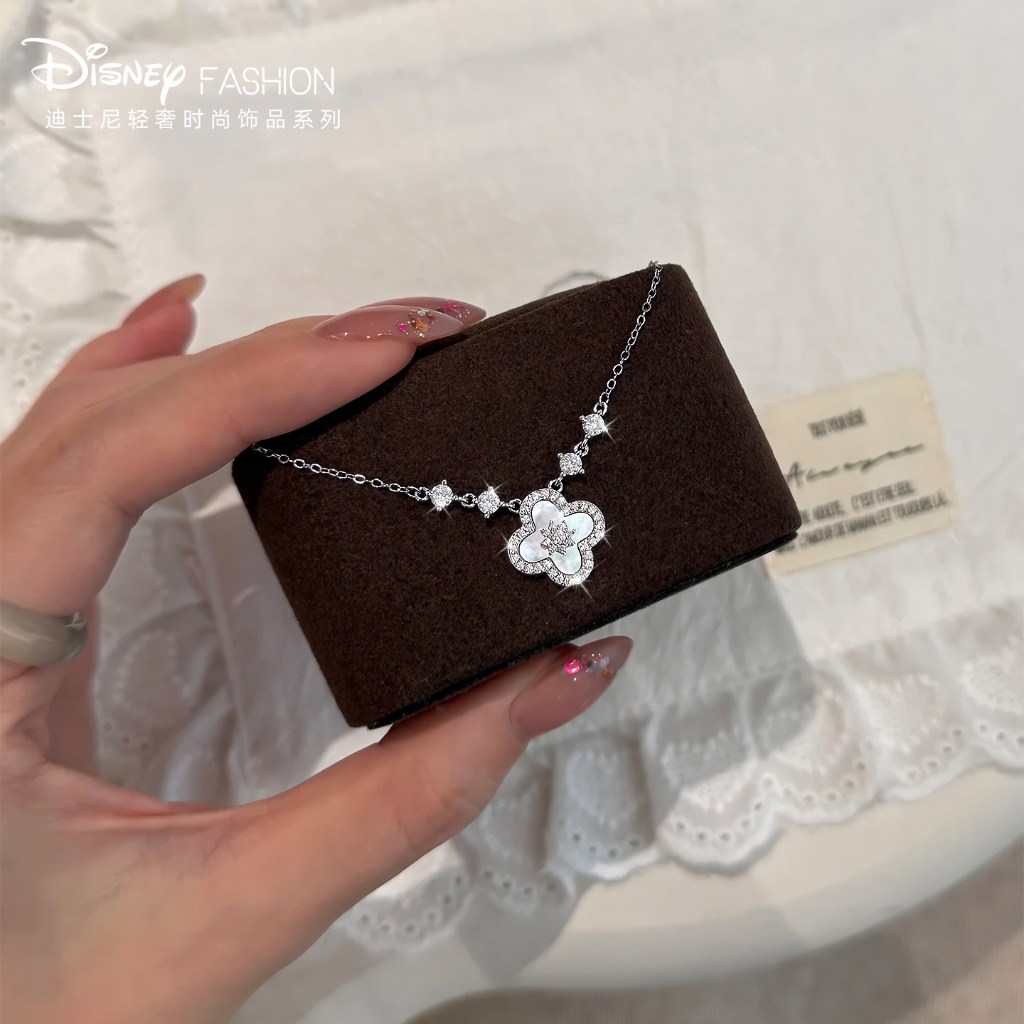 🏆 [Disney Official] Dây Chuyền Clover 4 Lá Disney Chính Hãng - Mạ Vàng 18K Không Phai Màu - Quà Tặng May Mắn - 100% Authentic - Freeship