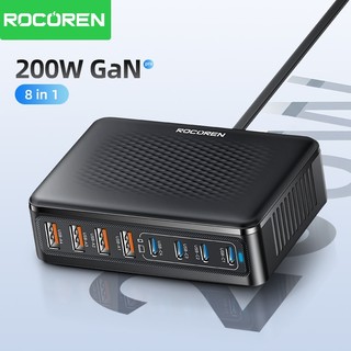 Rocoren Để Bàn Sạc USB Loại C 200W Sạc Nhanh Di Động Trạm Điện 100W Đa Cổng Sạc Cho iPhone Samsung