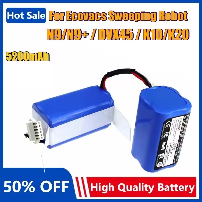 Robot quét Ecovacs N9 N9 + / DVX45 / K10 / K20 14.4V 5200mAh Bateria