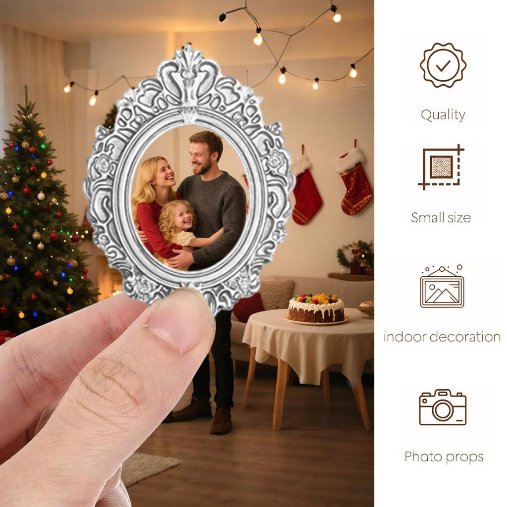 Mini Vintage Khung 5 Miếng Vintage Nhựa Trang Trí Chụp Ảnh Giáng Sinh Treo Tường Khung Ảnh Để Chụp Ảnh Trang Trí