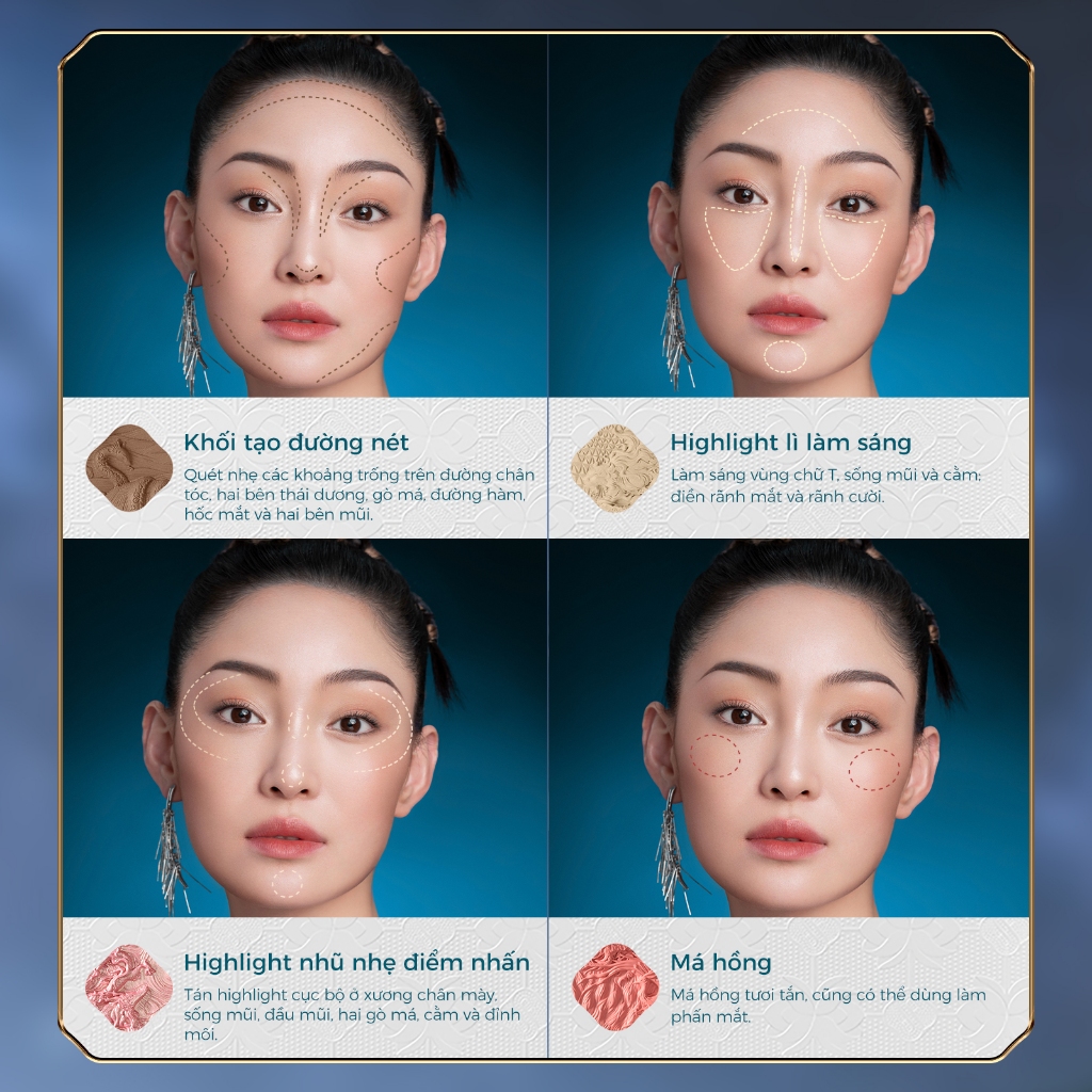 【Yến Muốn Đẹp Livestream】Florasis ( Hoa Tây Tử) Bảng Trang Điểm Đa Năng - Tạo Khối & Highlight, Má Hồng, Mắt, Sống Mũi 10.8g