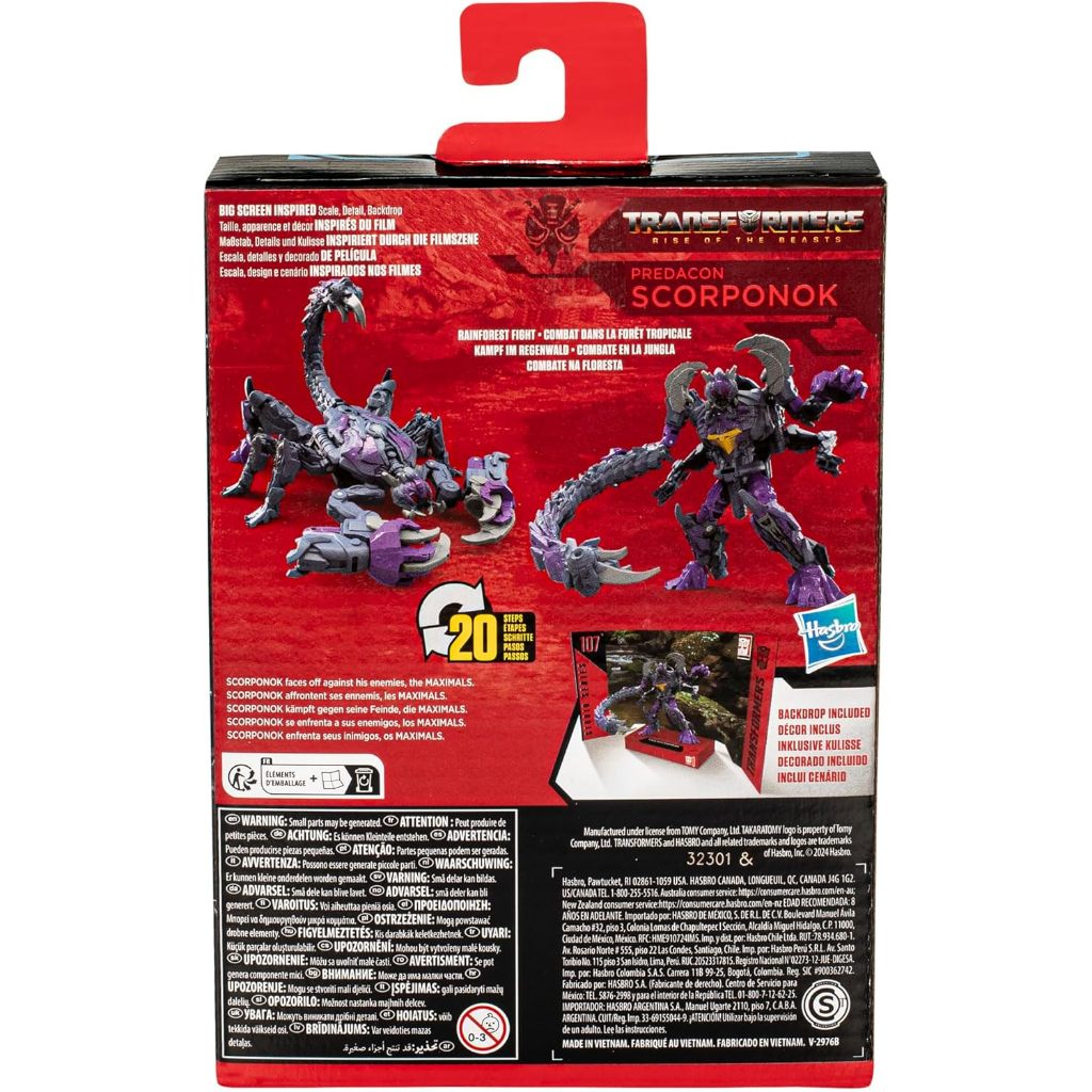 Transformers Toys Studio Series Deluxe Rise of The Beasts 107 Predacon Scorpionok, Nhân vật hành động chuyển đổi 4,5 inch F8755