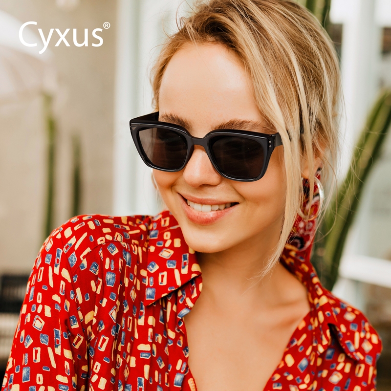 Cyxus Kính Mát Nữ Vuông Retro Dễ Thương Thời Trang Chống Tia UV400 Và Chói Phù Hợp Lái Xe Cắm Trại 1133