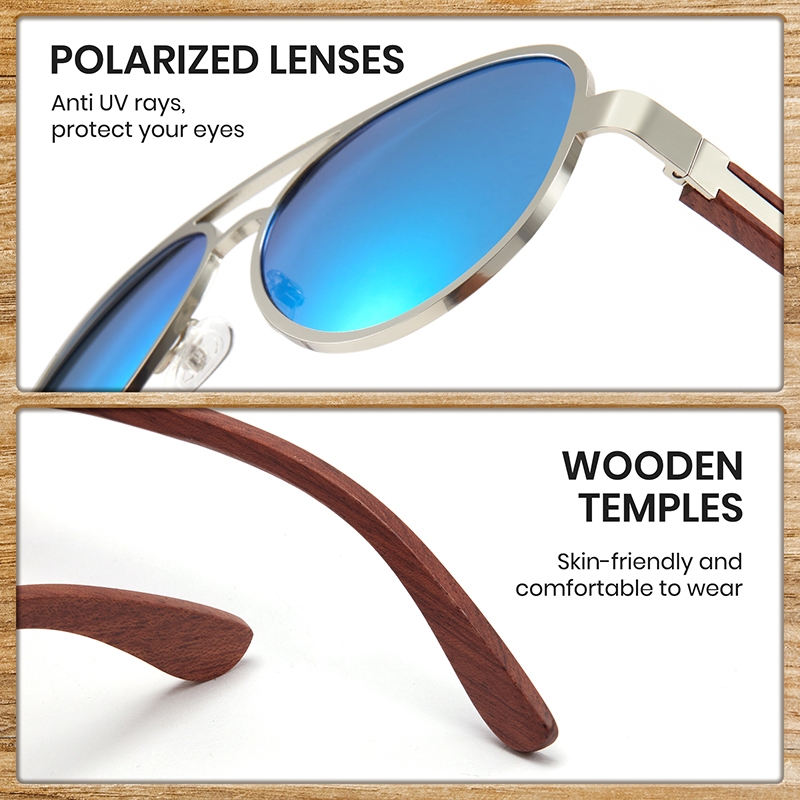 Cyxus Kính Phân Cực Thiết Kế Aviator Nam Nữ Chống Tia UV400 Chống Lóa Chuyên Dụng Lái Xe 1111