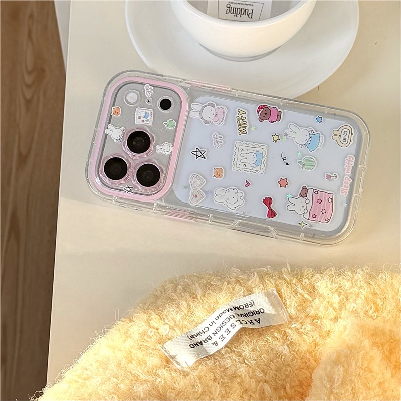 IPhone 17 Pro max 16 Pro họa tiết thỏ Chất liệu TPU nhúng trong vỏ điện thoại xử lý keo