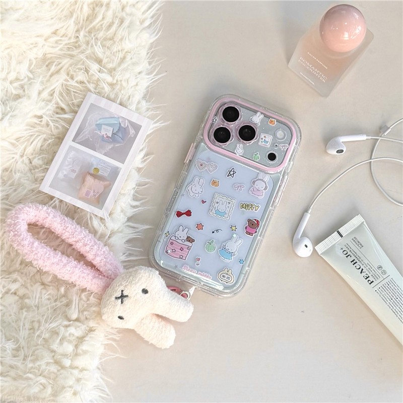 IPhone 17 Pro max 16 Pro họa tiết thỏ Chất liệu TPU nhúng trong vỏ điện thoại xử lý keo