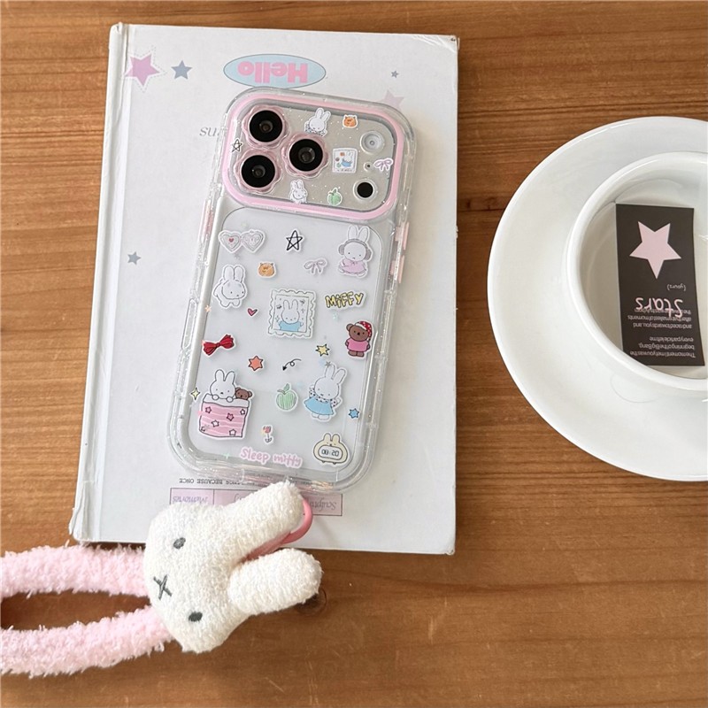 IPhone 17 Pro max 16 Pro họa tiết thỏ Chất liệu TPU nhúng trong vỏ điện thoại xử lý keo