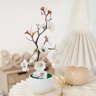 Nhân Tạo Hoa Mai Cây Cảnh Sakura Giả Chậu Cây Văn Phòng Tại Nhà Trang Trí Máy Tính Để Bàn Tết Nguyên Đán CNY Quà Tặng May Mắn Zen Thẩm Mỹ Hoa Lụa Trang Trí Tiệc Cưới Hồng Đỏ Trắng
