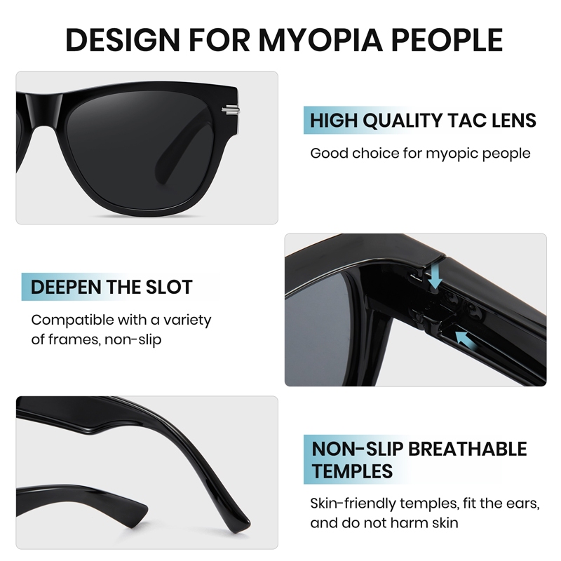 Cyxus Kính Mát Gương Phân Cực Đeo Chồng Cho Nam Nữ Gọng Vuông TR90 Ôm Sát Chống Tia UV400 Chuyên Dụng Lái Xe 1118