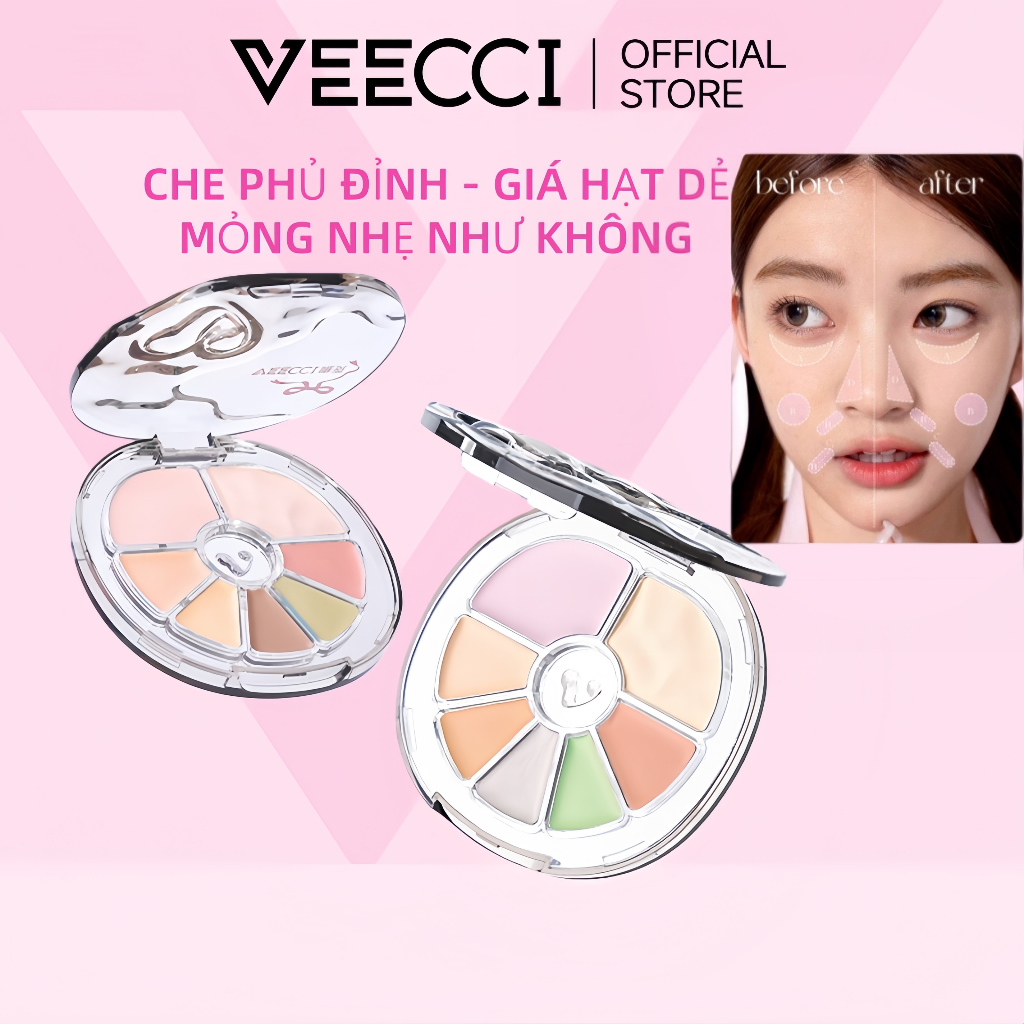 VEECCI Kem Che Khuyết Điểm Siêu Che Phủ ✦ Che Mụn, Quầng Thâm & Thâm Nám | Mỏng Nhẹ Tự Nhiên | Giá Hạt Dẻ Cho Học Sinh 4.3g