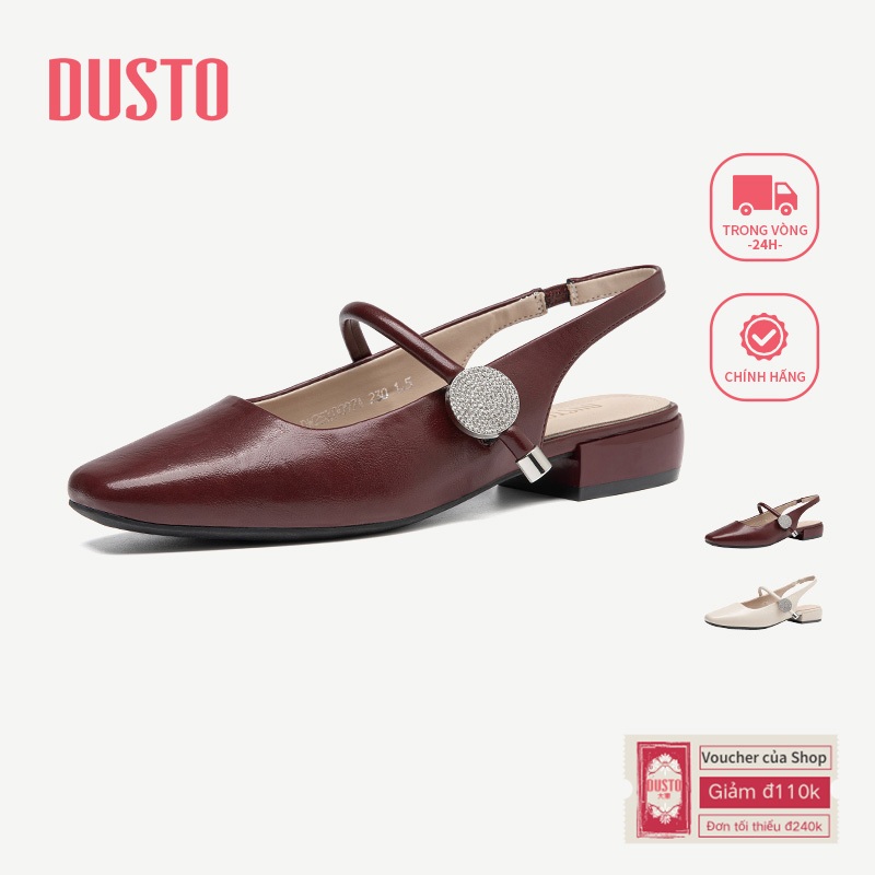 DUSTO Giày Cao Gót bít mũi Dày Gót Mary Jane Gót Thấp DW25X0097A