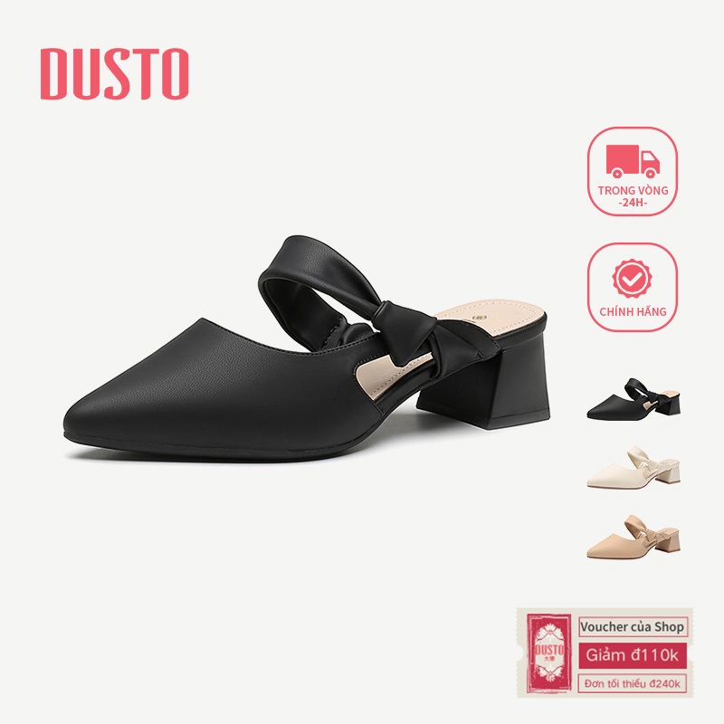 DUSTO Mules Giày Nữ Gót Dày Nửa Dép Giữa Gót DW25X0039A