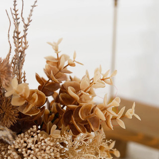 Hoa Giả Decor Vintage Bó Lụa Khô Nâu Tây Trang Trí Phòng Khách Bàn Làm Việc Bắc Âu Cổ Điển Phụ Kiện Chụp Ảnh Studio Cưới Cô Dâu Quà Tặng Sang Trọng Cành Cây Nhân Tạo Lá Khuynh Diệp 35cm
