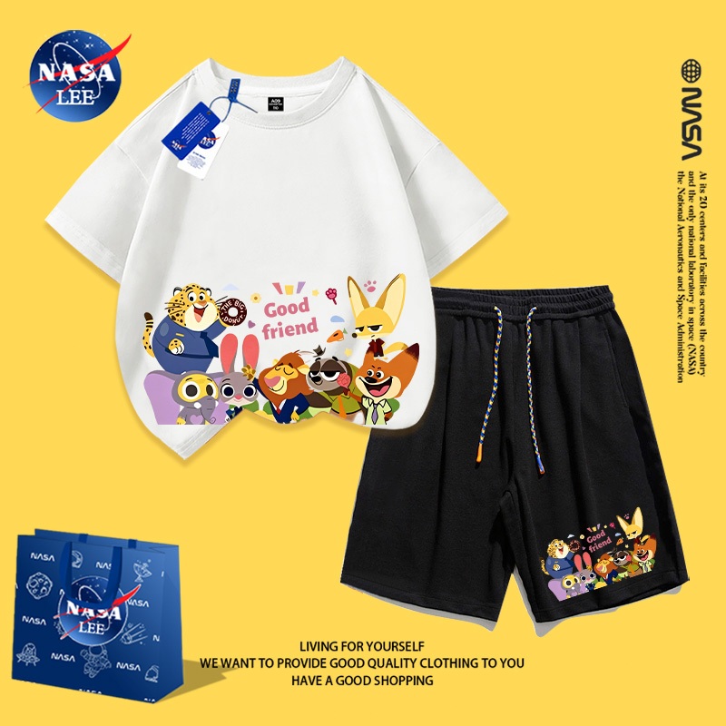 NASA Pure Cotton Tay Ngắn 2026 Phong Cách Mới Trẻ Em Tay Ngắn Mềm Mại Thoải Mái Thời Trang Năm Ngựa Phù Hợp Với