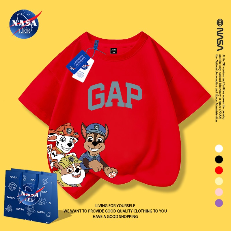 NASA Pure Cotton Tay Ngắn 2026 Phong Cách Mới Trẻ Em Tay Ngắn Mềm Mại Thoải Mái Thời Trang Năm Ngựa Phù Hợp Với