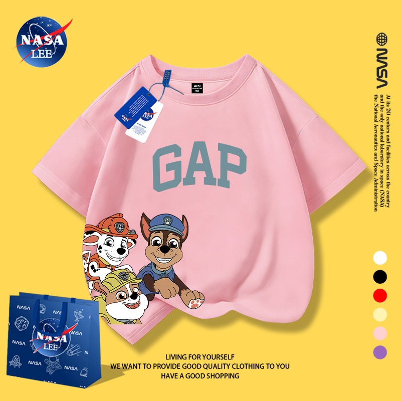 NASA Pure Cotton Tay Ngắn 2026 Phong Cách Mới Trẻ Em Tay Ngắn Mềm Mại Thoải Mái Thời Trang Năm Ngựa Phù Hợp Với