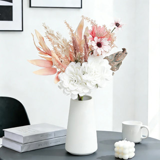 Hoa Giả Decor Bó Hoa Lụa Thược Dược Cúc Cao Cấp Trang Trí Phòng Khách Phong Cách Bắc Âu Ins Vintage Đạo Cụ Chụp Ảnh Tiệc Cưới Bàn Làm Việc Quà Tặng
