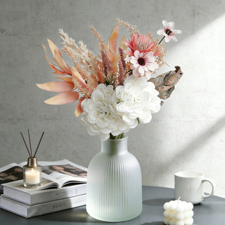 Hoa Giả Decor Bó Hoa Lụa Thược Dược Cúc Cao Cấp Trang Trí Phòng Khách Phong Cách Bắc Âu Ins Vintage Đạo Cụ Chụp Ảnh Tiệc Cưới Bàn Làm Việc Quà Tặng