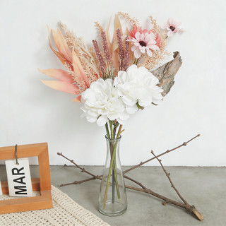 Hoa Giả Decor Bó Hoa Lụa Thược Dược Cúc Cao Cấp Trang Trí Phòng Khách Phong Cách Bắc Âu Ins Vintage Đạo Cụ Chụp Ảnh Tiệc Cưới Bàn Làm Việc Quà Tặng