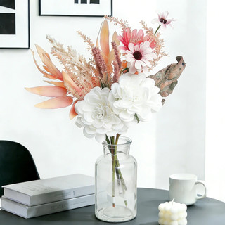 Hoa Giả Decor Bó Hoa Lụa Thược Dược Cúc Cao Cấp Trang Trí Phòng Khách Phong Cách Bắc Âu Ins Vintage Đạo Cụ Chụp Ảnh Tiệc Cưới Bàn Làm Việc Quà Tặng