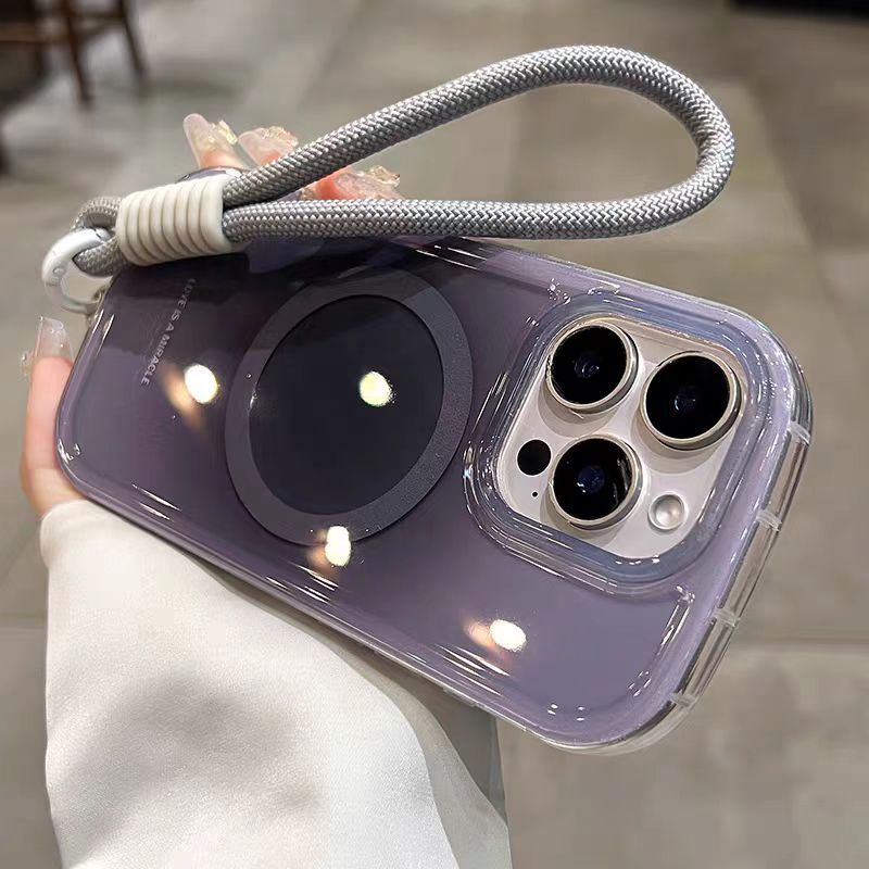 Ốp lưng cứng hình bầu dục Có dây buộc tương thích cho iPhone 12 pro max 13 pro max 14 pro max 15 pro max 16 pro max 17pro max
