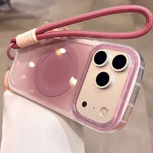 Ốp lưng cứng hình bầu dục Có dây buộc tương thích cho iPhone 12 pro max 13 pro max 14 pro max 15 pro max 16 pro max 17pro max
