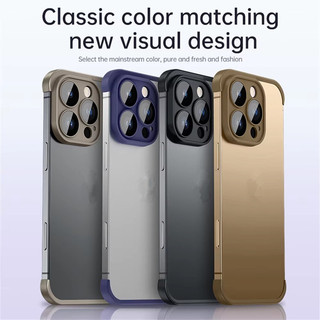 [JLK] Vỏ điện thoại đệm không khí bốn góc ống kính máy ảnh sang trọng cho Samsung S23 Ultra S22 Plus Ốp lưng chống sốc cho iPhone 16 15 14 Pro Max