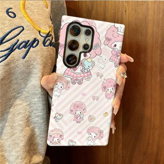 Ốp bảo vệ họa tiết My Melody sọc màu hồng phù hợp cho Samsung s26 s26ultra s22u s23 plus s23FE s24 s25 plus A55 A56 A36 ốp điện thoại di động