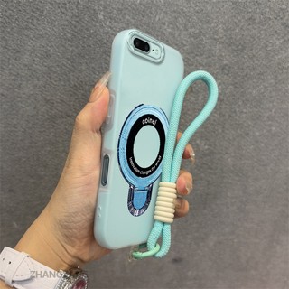 Ốp Lưng Cho iPhone 7 Plus iPhone 8 Plus 2 Trong 1 Vỏ Điện Thoại Màu Kẹo Thẩm Mỹ Silicon Mềm Có Giá Đỡ Điện Thoại Kim Loại Và Dây Buộc