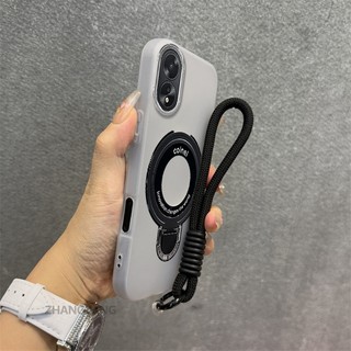 Ốp Lưng Cho OPPO A38 A18 A60 Vỏ Điện Thoại Màu Kẹo 2 Trong 1 Silicon Mềm Thẩm Mỹ Có Giá Đỡ Điện Thoại Kim Loại Và Dây Buộc