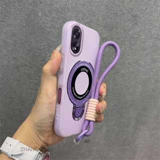 Ốp Lưng Cho OPPO A38 A18 A60 Vỏ Điện Thoại Màu Kẹo 2 Trong 1 Silicon Mềm Thẩm Mỹ Có Giá Đỡ Điện Thoại Kim Loại Và Dây Buộc