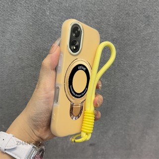 Ốp Lưng Cho OPPO A38 A18 A60 Vỏ Điện Thoại Màu Kẹo 2 Trong 1 Silicon Mềm Thẩm Mỹ Có Giá Đỡ Điện Thoại Kim Loại Và Dây Buộc