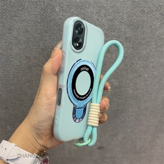 Ốp Lưng Cho OPPO A38 A18 A60 Vỏ Điện Thoại Màu Kẹo 2 Trong 1 Silicon Mềm Thẩm Mỹ Có Giá Đỡ Điện Thoại Kim Loại Và Dây Buộc
