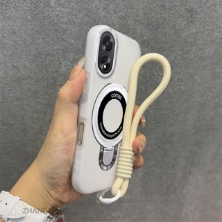 Ốp Lưng Cho OPPO A38 A18 A60 Vỏ Điện Thoại Màu Kẹo 2 Trong 1 Silicon Mềm Thẩm Mỹ Có Giá Đỡ Điện Thoại Kim Loại Và Dây Buộc