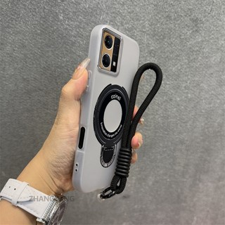 Ốp Lưng Cho OPPO Reno 7 4G Reno 8 4G 2 Trong 1 Vỏ Điện Thoại Màu Kẹo Thẩm Mỹ Silicon Mềm Có Giá Đỡ Điện Thoại Kim Loại Và Dây Buộc